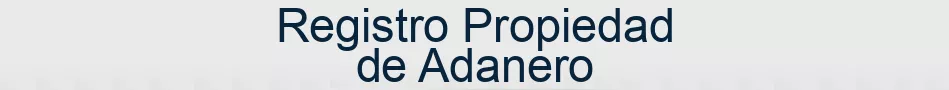 Registro Propiedad de Adanero