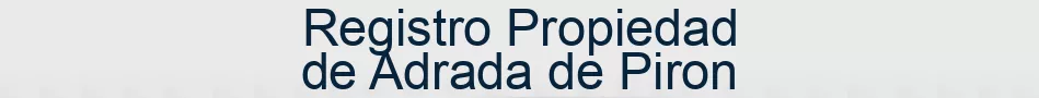 Registro Propiedad de Adrada de Piron