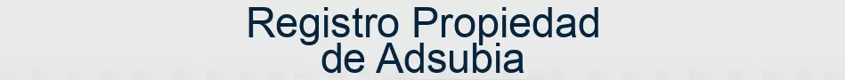 Registro Propiedad de Adsubia