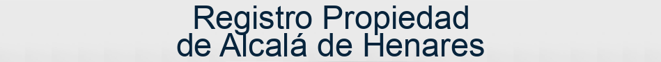 Registro Propiedad de Alcalá de Henares