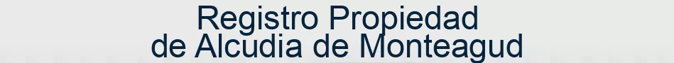 Registro Propiedad de Alcudia de Monteagud