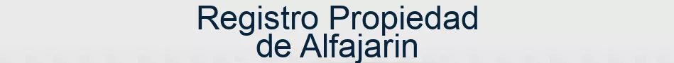 Registro Propiedad de Alfajarin