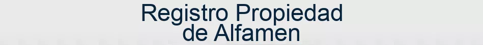 Registro Propiedad de Alfamen