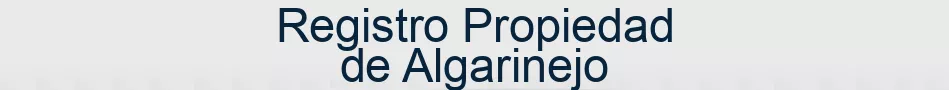 Registro Propiedad de Algarinejo