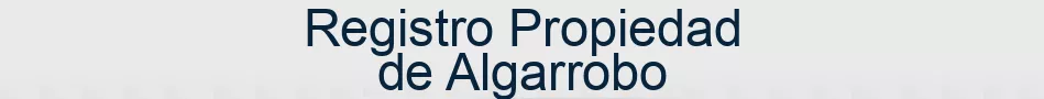 Registro Propiedad de Algarrobo