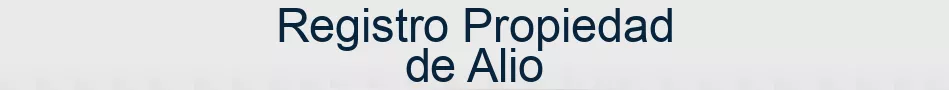 Registro Propiedad de Alio