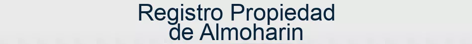 Registro Propiedad de Almoharin