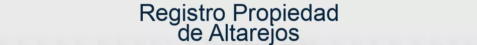 Registro Propiedad de Altarejos