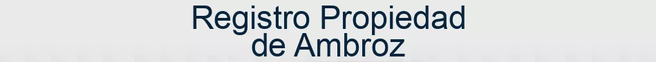 Registro Propiedad de Ambroz