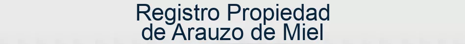 Registro Propiedad de Arauzo de Miel