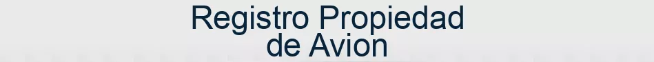 Registro Propiedad de Avion