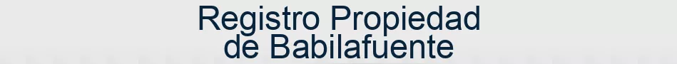 Registro Propiedad de Babilafuente