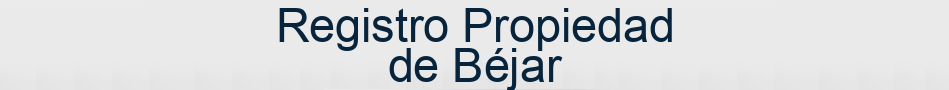 Registro Propiedad de Béjar