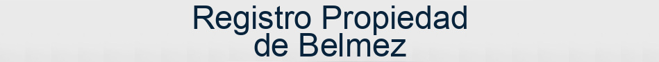 Registro Propiedad de Belmez