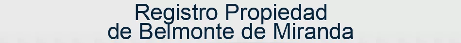 Registro Propiedad de Belmonte de Miranda