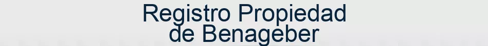 Registro Propiedad de Benageber