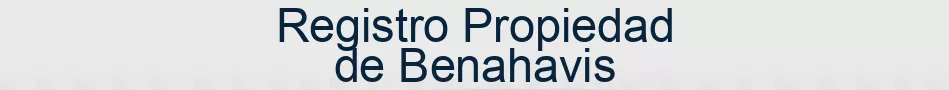 Registro Propiedad de Benahavis