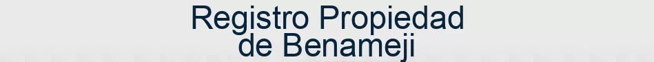 Registro Propiedad de Benameji