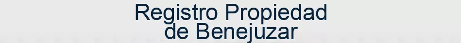 Registro Propiedad de Benejuzar