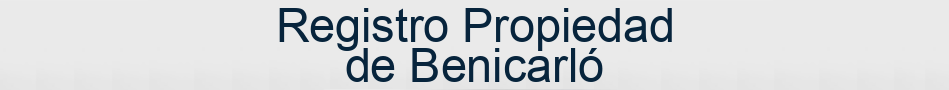 Registro Propiedad de Benicarló