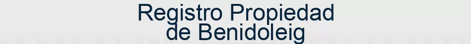 Registro Propiedad de Benidoleig