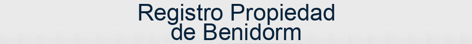 Registro Propiedad de Benidorm