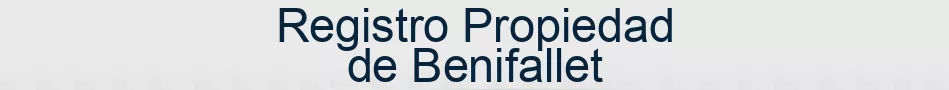 Registro Propiedad de Benifallet