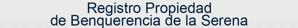 Registro Propiedad de Benquerencia de la Serena