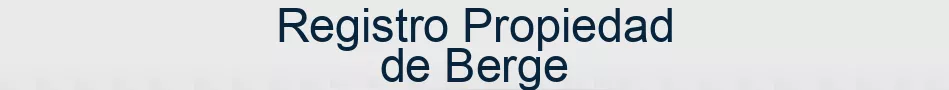 Registro Propiedad de Berge