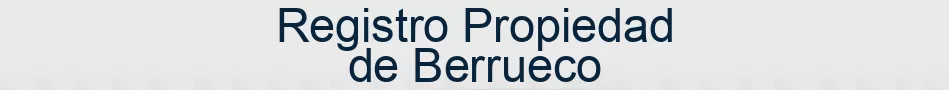 Registro Propiedad de Berrueco