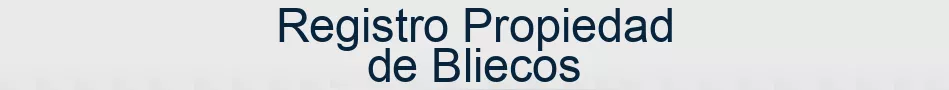 Registro Propiedad de Bliecos
