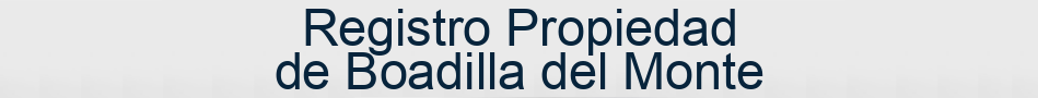 Registro Propiedad de Boadilla del Monte