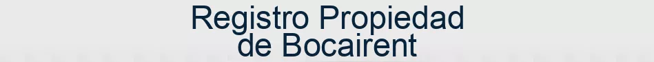 Registro Propiedad de Bocairent