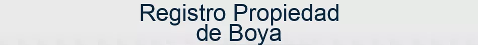 Registro Propiedad de Boya
