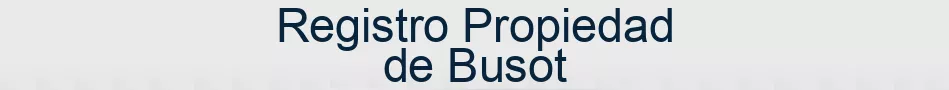 Registro Propiedad de Busot