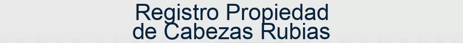 Registro Propiedad de Cabezas Rubias