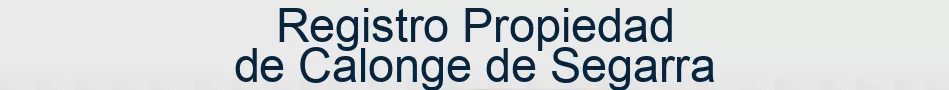 Registro Propiedad de Calonge de Segarra