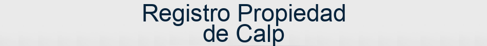 Registro Propiedad de Calp