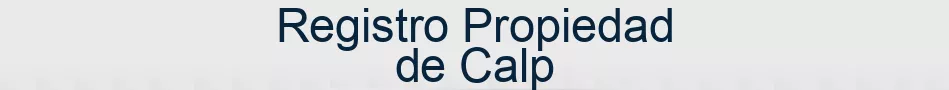 Registro Propiedad de Calp