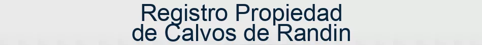 Registro Propiedad de Calvos de Randin