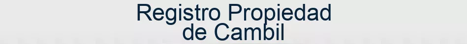 Registro Propiedad de Cambil