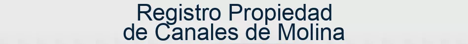 Registro Propiedad de Canales de Molina