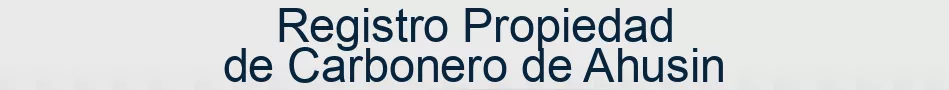 Registro Propiedad de Carbonero de Ahusin