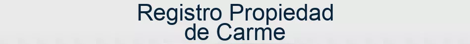 Registro Propiedad de Carme