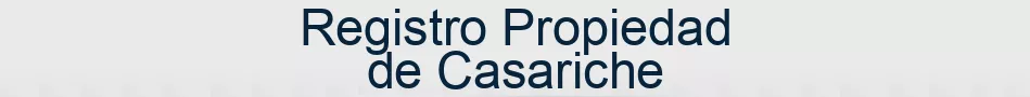 Registro Propiedad de Casariche