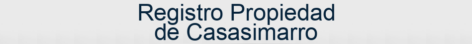 Registro Propiedad de Casasimarro