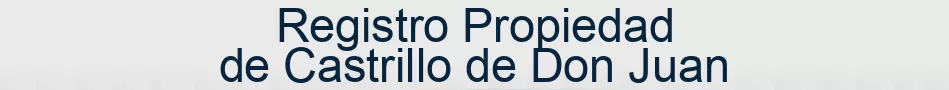 Registro Propiedad de Castrillo de Don Juan
