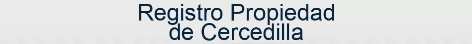 Registro Propiedad de Cercedilla