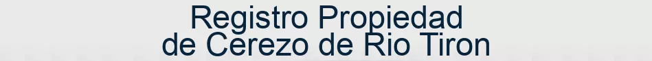 Registro Propiedad de Cerezo de Rio Tiron