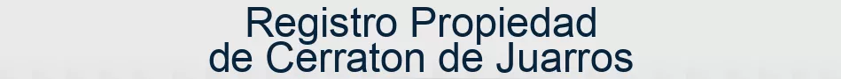 Registro Propiedad de Cerraton de Juarros
